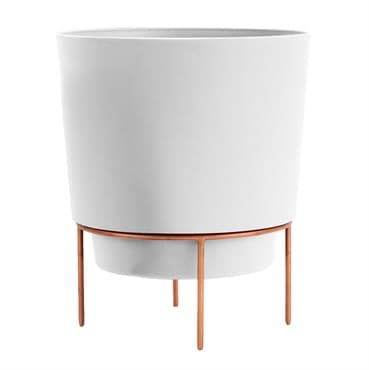 Bloem 10" Hopson Planter Casper White With Metal Stand — photo 1 of 2