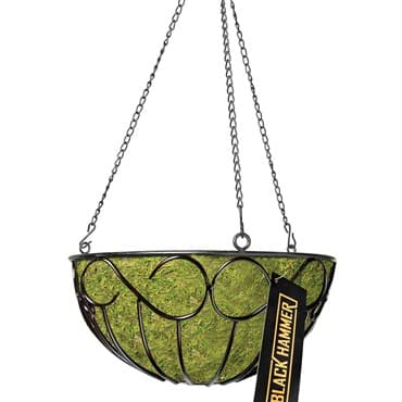 SuperMoss 14" Black Hammer Wire Round Hanging Basket Bristol — photo 1 of 2