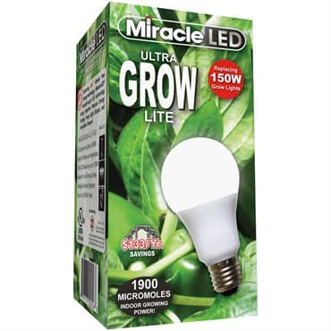 Miracle LED Commercial Hydroponic Ultra Grow Lite - Replaces up to 150W - Full Spectrum Daylight A19 LED Grow Light Bulb — photo 1 of 2