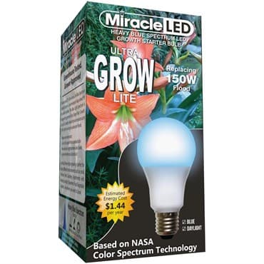 Miracle LED Commercial Hydroponic Ultra Grow Lite, Replaces up to 150W, Blue Spectrum LED Grow Bulb for Seed Starting — photo 1 of 2