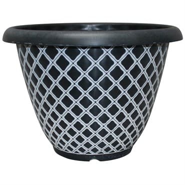 Southern Patio 13" Quilted Bell Planter Black & White — photo 1 of 2