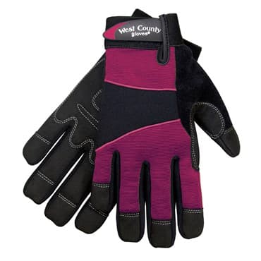 SWI West County Woman Work Glove Glove Berry Small Synthetic Leather Pad Palm — photo 1 of 2
