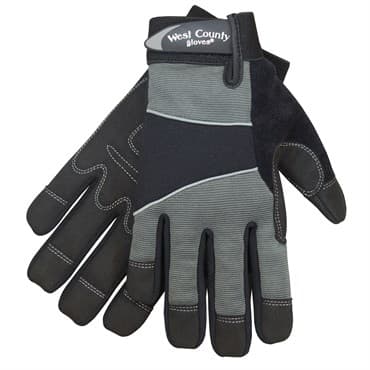 SWI West County Men Work Glove Coal Synthetic Leather Pad Palm — photo 1 of 2