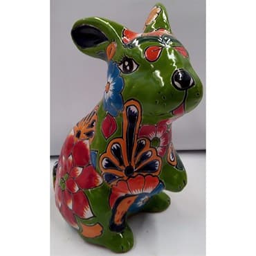 Talavera Florida Rabbit Statue — photo 1 of 2