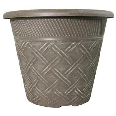 Grower Select 11.00 Nondas Lattice Pot ACP Aged Cappuccino 1.9gal 50/CS - 10.827in OD x 9.5in ID x 8.734in H — photo 1 of 2