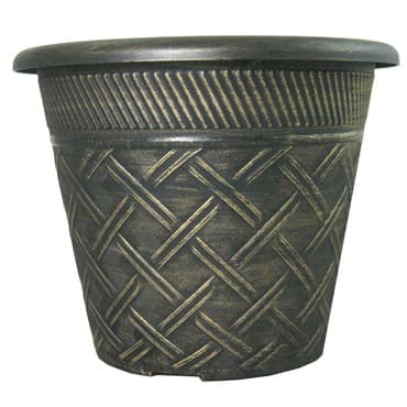 Grower Select 11.00 Nondas Lattice Pot Black / Bronze 1.9gal 50/CS - 10.827in OD x 9.5in ID x 8.734in H — photo 1 of 2