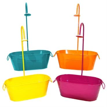 VCS 17" Flower Shower Oval Planter Watercolor — photo 1 of 2