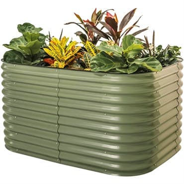 Vego Garden 32" Extra Tall Classic 6 In 1 Modular Metal Raised Garden Bed Kit Olive Green — photo 1 of 2