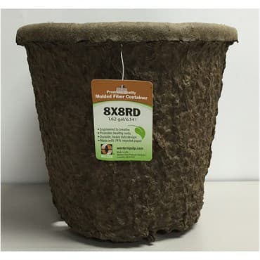 Western Pulp 8x8 Round Retail Container w/UPC, 1.62gal, 24/CS — photo 1 of 2