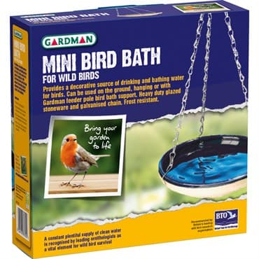 WSP Mini Glazed Blue Bird Bath — photo 1 of 2