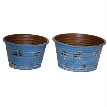 WSP Tub Round Set Of 2 Distressed Blue — photo 1 of 2