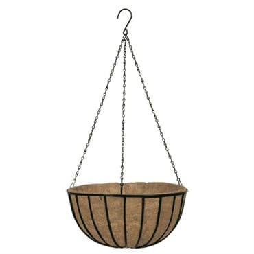 WSP 12" Black Traditional Hanging Basket with Coco Liner — photo 1 of 2