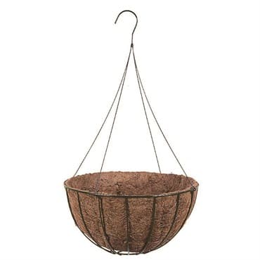WSP 12" Wire Grow Basket With Coco Liner & 4 Leg Wire Hanger Black — photo 1 of 2