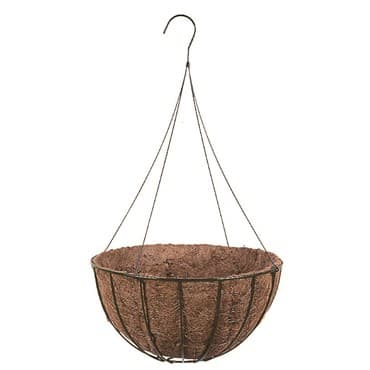 WSP 16" Wire Grow Basket With Coco Liner & 4 Leg Wire Hanger Black — photo 1 of 2